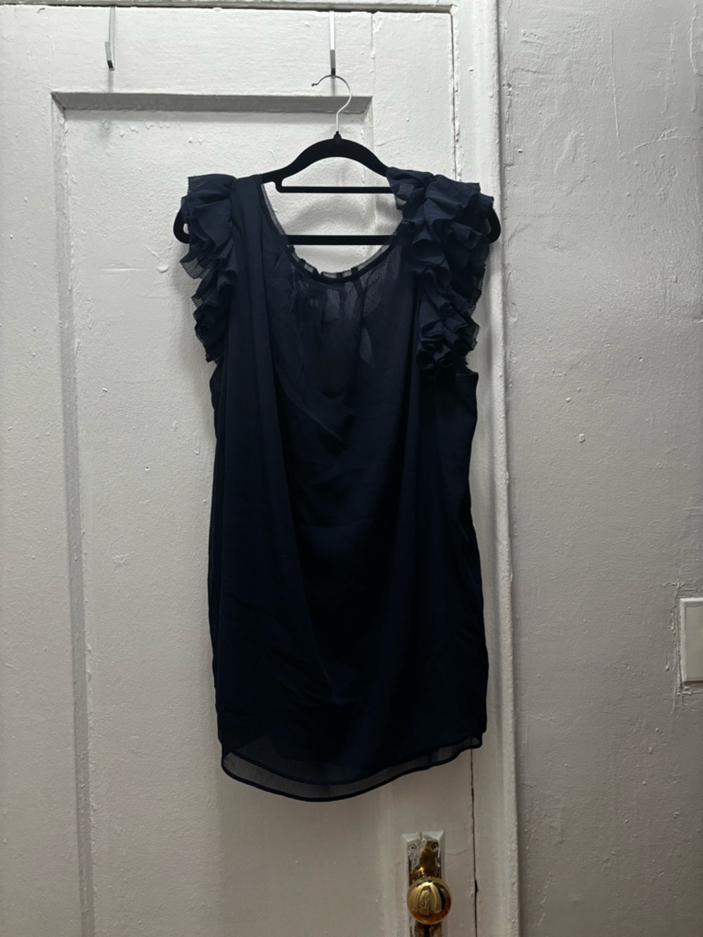 Banana Republic Navy Ruffle Sleeve top